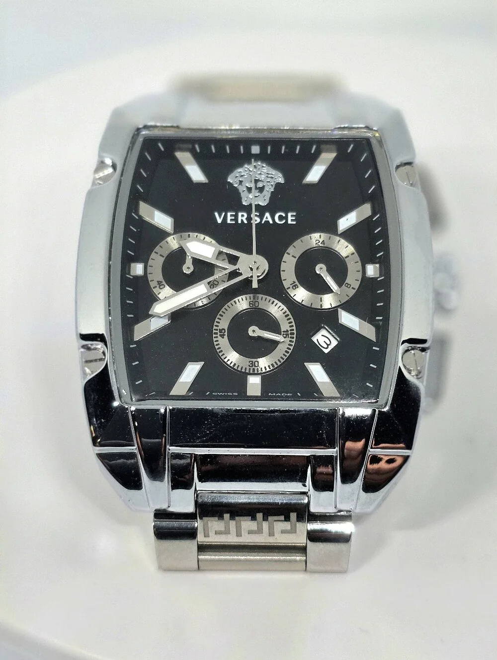 Versace Dominus Quartz Black Dial Date Sub-Sec Men's Watch (Refurbished)